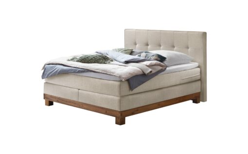 Lit boxspring Finca Hasena 180x200 cm Beige / Brun