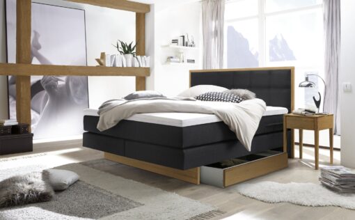 Lit boxspring incl. espace de rangement Ottawa Hasena 160x200 cm Anthracite / Brun_1