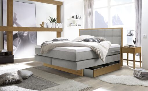 Lit boxspring incl. espace de rangement Ottawa Hasena 160x200 cm Gris / Brun – Image 2