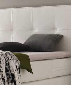 Lit boxspring incl. espace de rangement Miami Hasena 180x200 cm Blanc / Brun_2