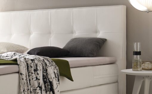 Lit boxspring incl. espace de rangement Miami Hasena 180x200 cm Blanc / Brun_2