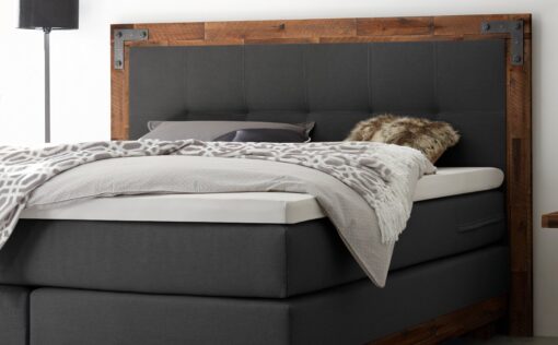 Lit boxspring Chicago Hasena 140x200 cm Anthracite / Brun – Image 2