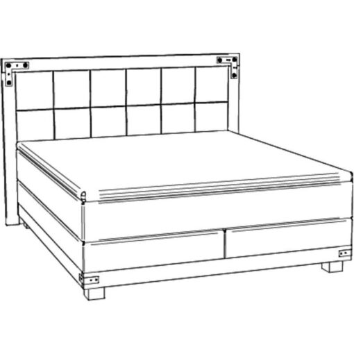 Lit boxspring Chicago Hasena 140x200 cm Blanc / Brun – Image 3