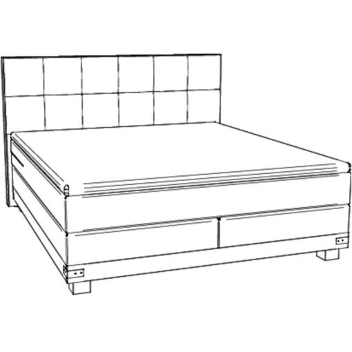 Lit boxspring Boston Hasena 160x200 cm Gris / Brun – Image 3