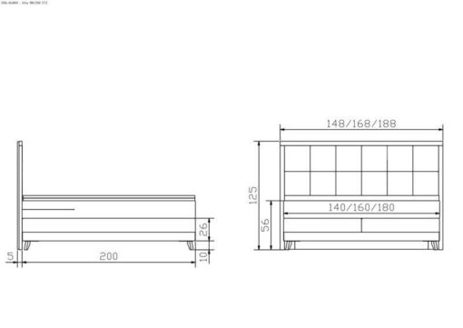 Lit boxspring Villa Hasena 160x200 cm Gris / Brun_5