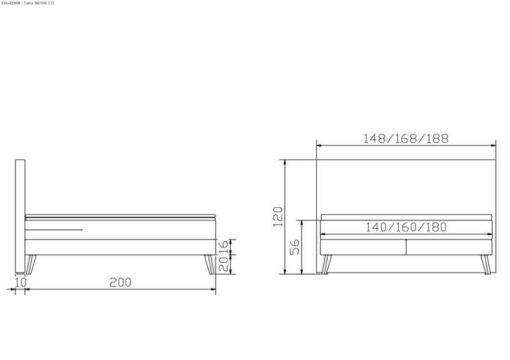 Lit boxspring Costa Hasena 140x200 cm Beige / Brun – Image 4