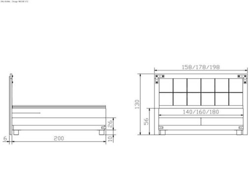 Lit boxspring Chicago Hasena 140x200 cm Blanc / Brun – Image 4