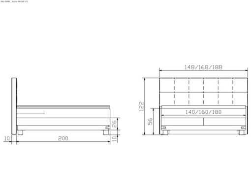 Lit boxspring Boston Hasena 160x200 cm Gris / Brun – Image 4