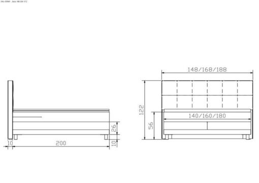 Lit boxspring Bella Hasena 180x200 cm Blanc / Brun – Image 4