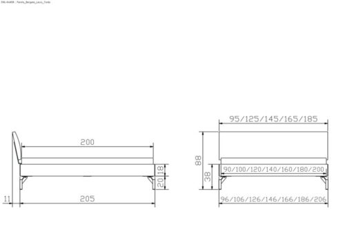 Lit Parete Hasena Chêne bois massif 323-Kul white 90x200 cm Anthracite / Blanc / Brun – Image 4