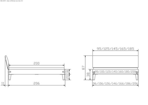 Lit Golea Hasena 180x200 cm Blanc / Brun – Image 4