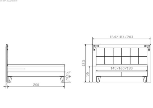 Lit boxspring Oakland Hasena 180x200 cm Gris / Blanc / Brun – Image 4