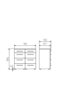 Commode Quatrine Hasena Blanc / Brun