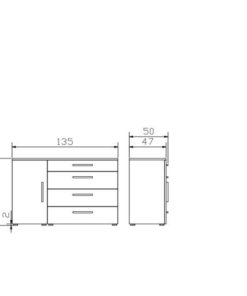 Commode Totrino Hasena Blanc / Brun