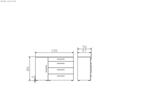 Commode Totrino Hasena Blanc / Brun