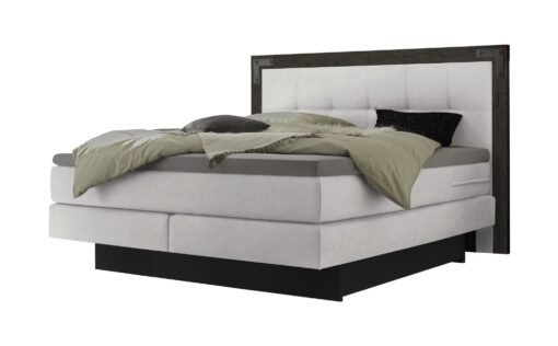 Lit boxspring incl. espace de rangement Nevada Hasena 160x200 cm Blanc / Gris