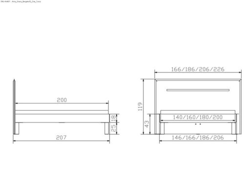 Lit Chiara Hasena Noyer massif 374-Campos cafe 160x200 cm Brun_5