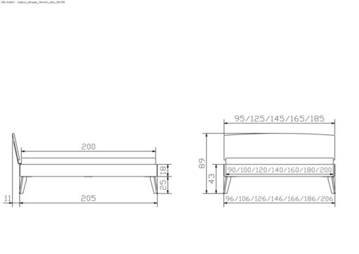 Lit Sambuco Hasena Chêne bois massif 100x200 cm Brun_5