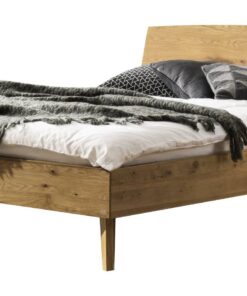 Lit Sambuco Hasena Chêne bois massif 120x200 cm Brun