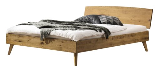 Lit Sambuco Hasena Chêne bois massif 120x200 cm Brun